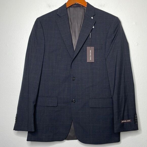 MICHAEL KORS Mens Classic-Fit Wool-Blend Stretch Suit Separate Jacket Size 38R - Picture 3 of 11